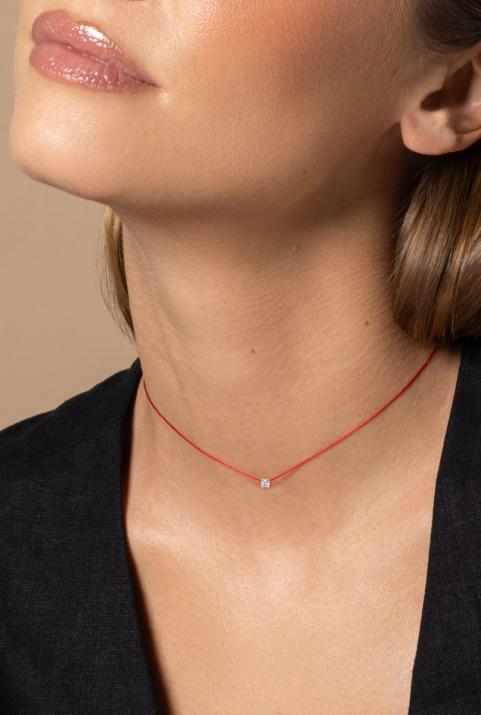 String Necklace Princesse Rose Gold RedLine Jewelry - Redline - 0++