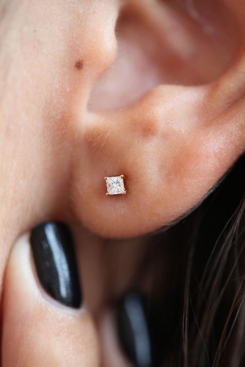 Серьга принцессы желтое золото - Redline - 0++