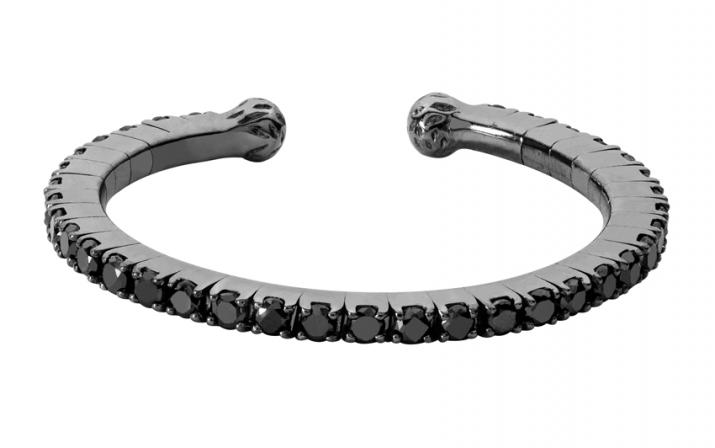 Ring with 0.29ct Round Diamond in Black Gold Prong Setting - Redline - 0++