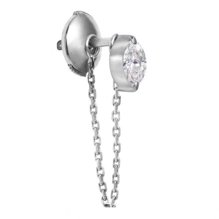 Серьга-цепочка Majesté Courtoise из белого золота - Redline - 0++