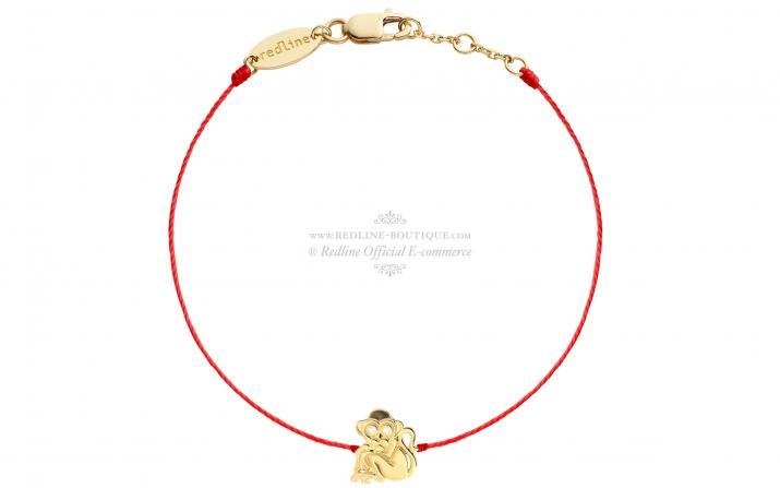String Bracelet For Women with 0.10ct Round Diamond in Yellow Gold Pavé Setting - Redline - 0++