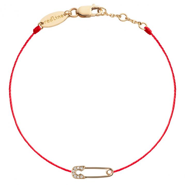 String Bracelet For Women with 0.029ct Round Diamond in Yellow Gold Pavé Setting - Redline - 0++