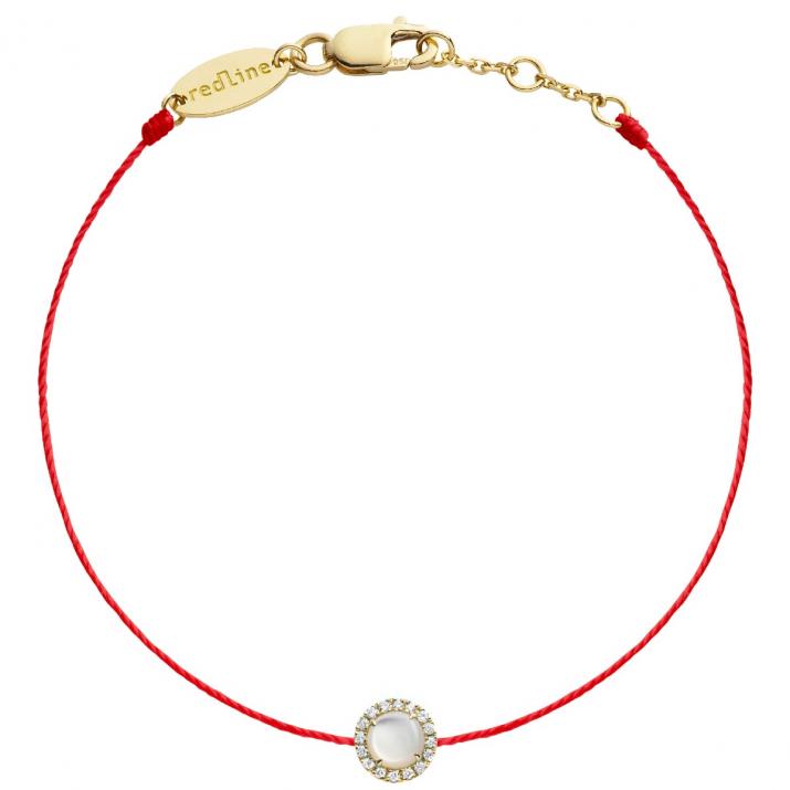 String Bracelet For Women with 0.085ct Round Diamond in Yellow Gold Prong Setting - Redline - 0++