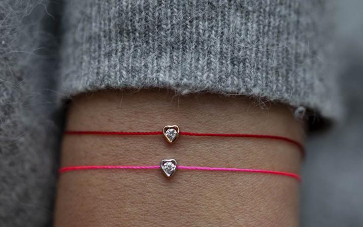 String Bracelet Mini Coeur Rose Gold RedLine Jewelry - Redline - 0++