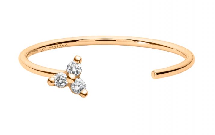 Ring with 0.42ct Round Diamond in Rose Gold Prong Setting - Redline - 0++