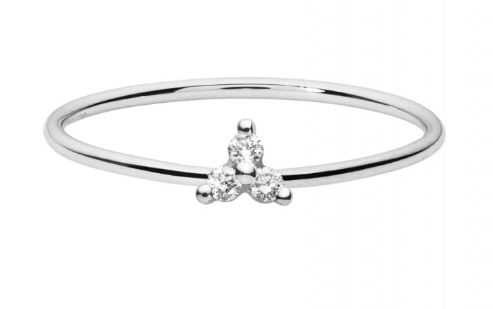 Ring with 0.42ct Round Diamond in White Gold Prong Setting - Redline - 0++