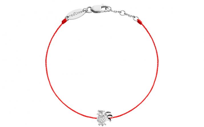 String Bracelet For Women with 0.04ct Round Diamond in White Gold Pavé Setting - Redline - 0++