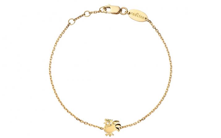 Chain Bracelet For Women with 0.01ct Round Diamond in Yellow Gold Pavé Setting - Redline - 0++
