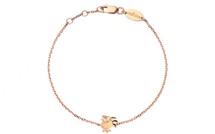 Chain Bracelet For Women with 0.01ct Round Diamond in Rose Gold Pavé Setting - Redline - 0++