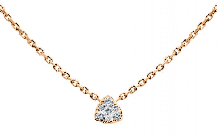 Chain Necklace For Women with 0.05ct Round Diamond in Rose Gold Prong Setting - Redline
