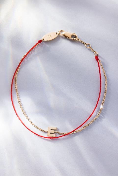 String-Chain Letter Bracelet in Yellow Gold - Redline - 0++
