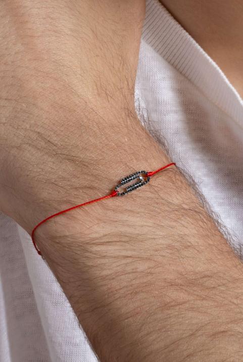 Мужской тромбон браслет kcolor нить белое золото - Redline - 0++