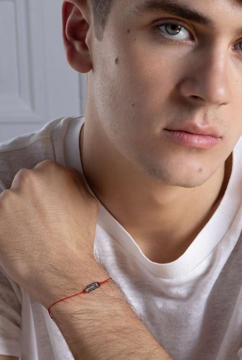 Мужской тромбон браслет kcolor нить белое золото - Redline - 0++