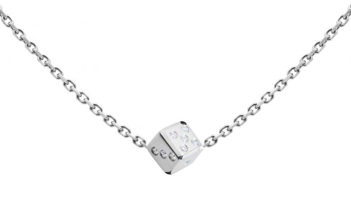 Necklace For Men with 0.09ct Round Diamond in White Gold Pavé Setting - Redline