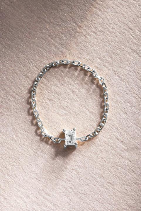 Цепное кольцо Comtesse Белое Золото - Redline - 0++