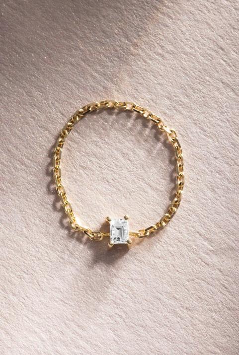 Цепное кольцо Comtesse желтое золото - Redline - 0++