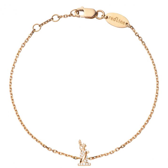 Браслет-цепочка с бриллиантами Statue de la liberté Redline из розового золота - Redline - 0++