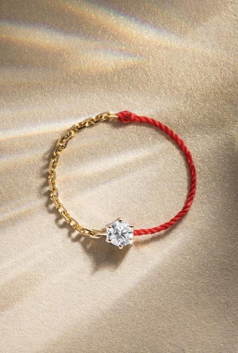 Двойное кольцо Absolu из желтого золота - Redline - 0++