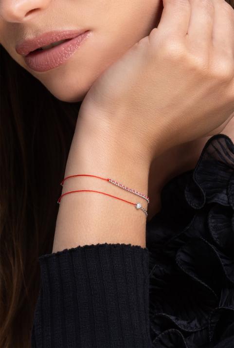 String Bracelet For Women in White Gold - Redline - 0++