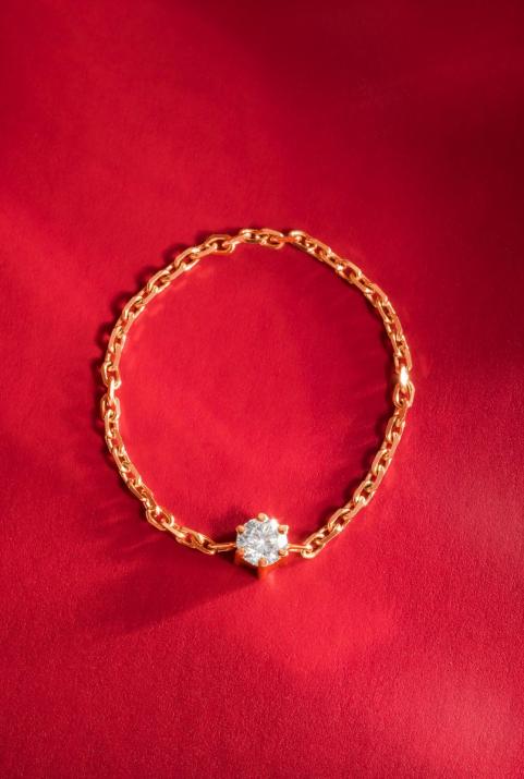 Кольцо Absolu Chaîne из розового золота - Redline - 0++