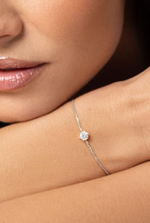 Безумно абсолютный цепной браслет белое золото - Redline - 0++