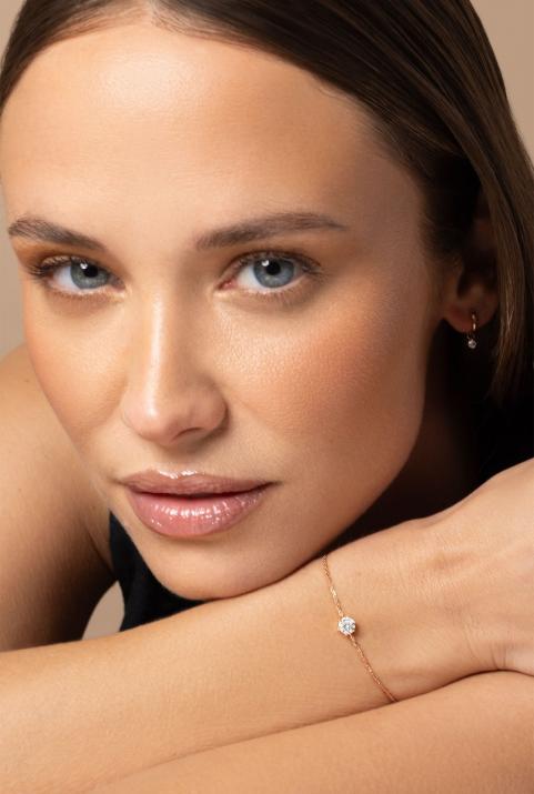 Безумно абсолютный цепной браслет розовое золото - Redline - 0++