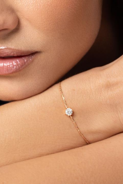 Безумно абсолютный цепной браслет розовое золото - Redline - 0++