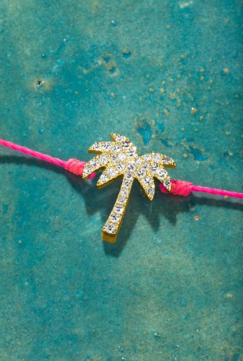 Браслет с нитками Sunnydays, желтое золото, бриллиантовое паве - Redline - 0++