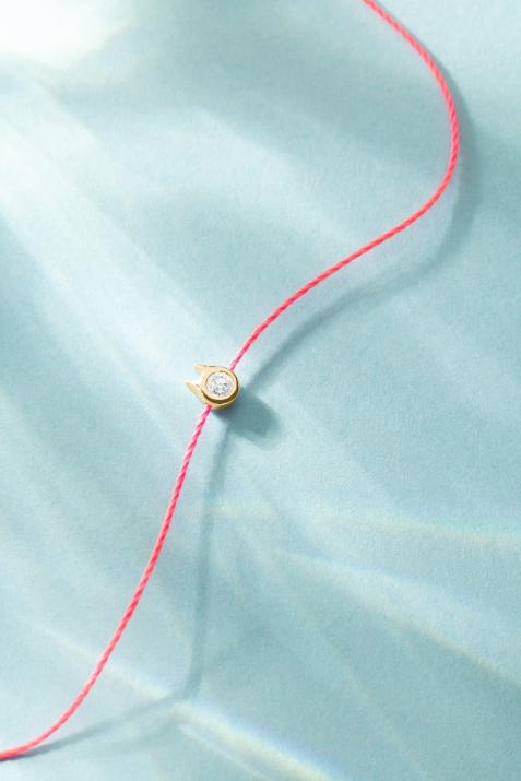 Браслет из желтого золота 18 карат с круглым бриллиантом 0,05 карата - Redline - 0++