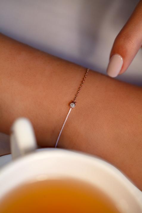 Браслет из розового золота 18 карат с бриллиантами и рыбками  - Redline - 0++