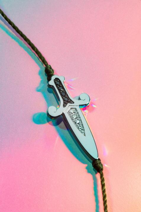 Вырезать Браслет Нить Мужчина Белое Золото - Redline - 0++