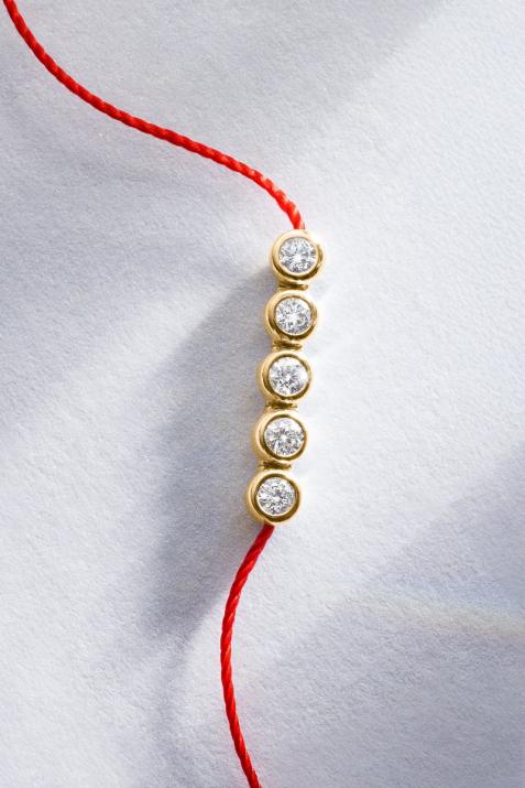 Река 5 браслет нить желтое золото - Redline - 0++