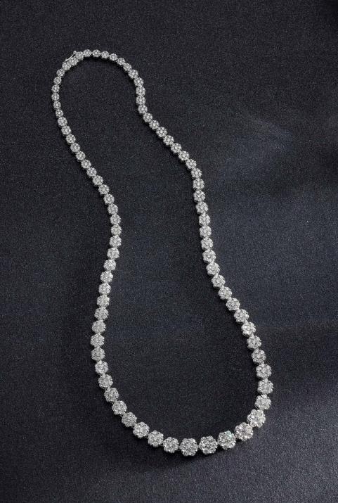 Колье Illusion River Белое Золото - Redline - 0++