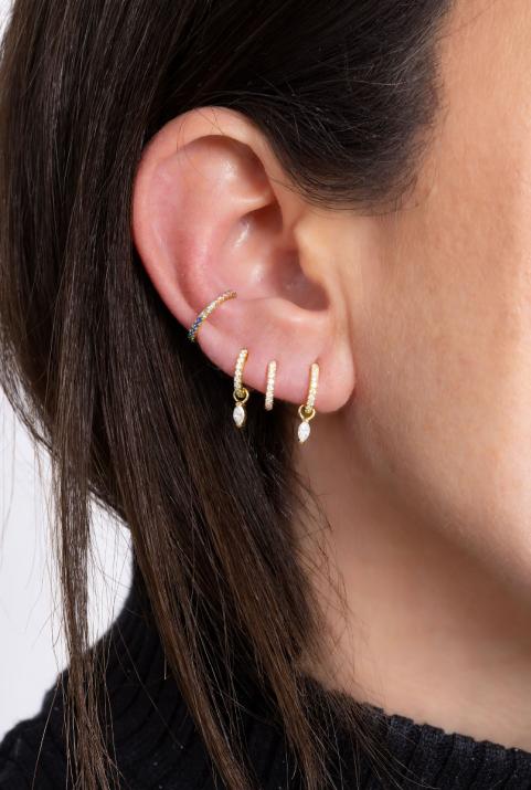 Серьги Ear Cuff Si Joli Rainbow желтое золото - Redline - 0++