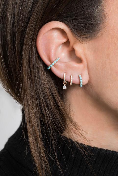 Серьги Ear Cuff Si Joli Turquoise Розовое золото - Redline - 0++