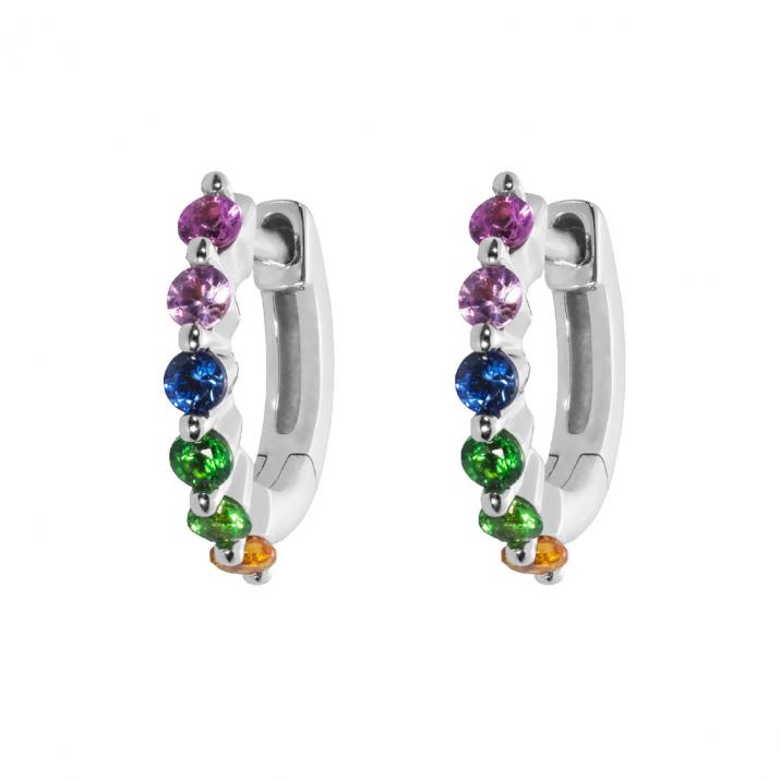 Серьги Si Joli Mini Creole Aurelange Rainbow Белое Золото - Redline