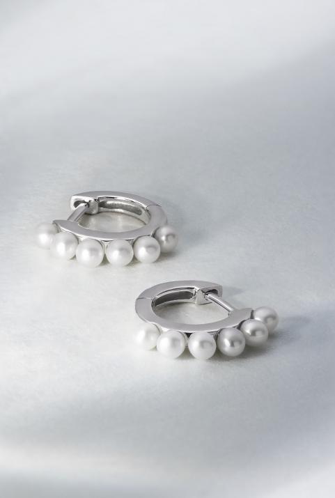 Серьги Si Joli Mini Creole Queen Белое Золото - Redline - 0++