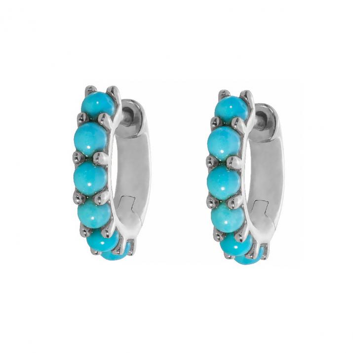 Серьги Si Joli Mini Creole Turquoise Белое Золото - Redline - 0++