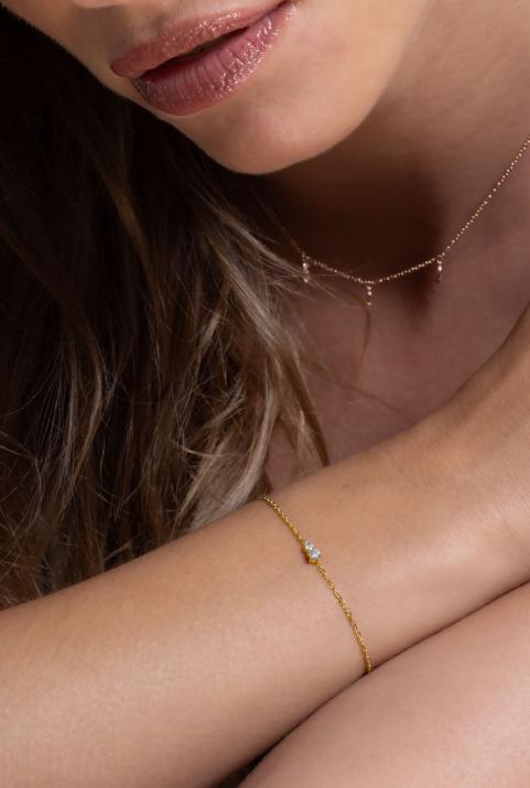 Браслет-цепочка Abby желтое золото - Redline - 0++