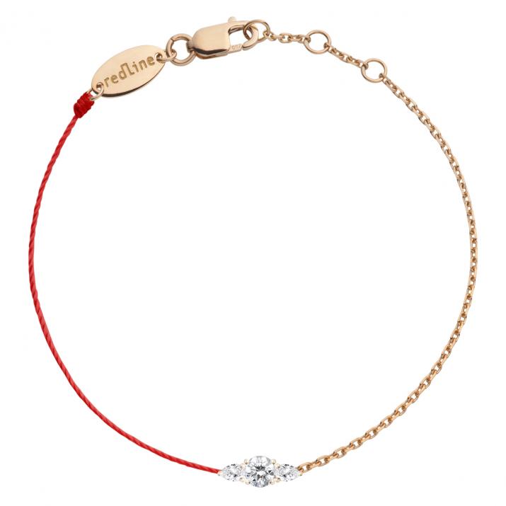 Браслет с полуниткой и полуцепочкойSo Abby Розовое золото - Redline
