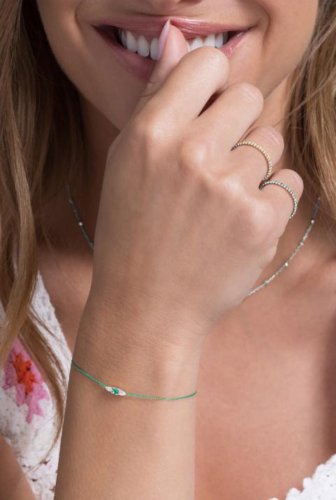 Проволочный браслет So Abby émeraude Белое Золото - Redline - 0++