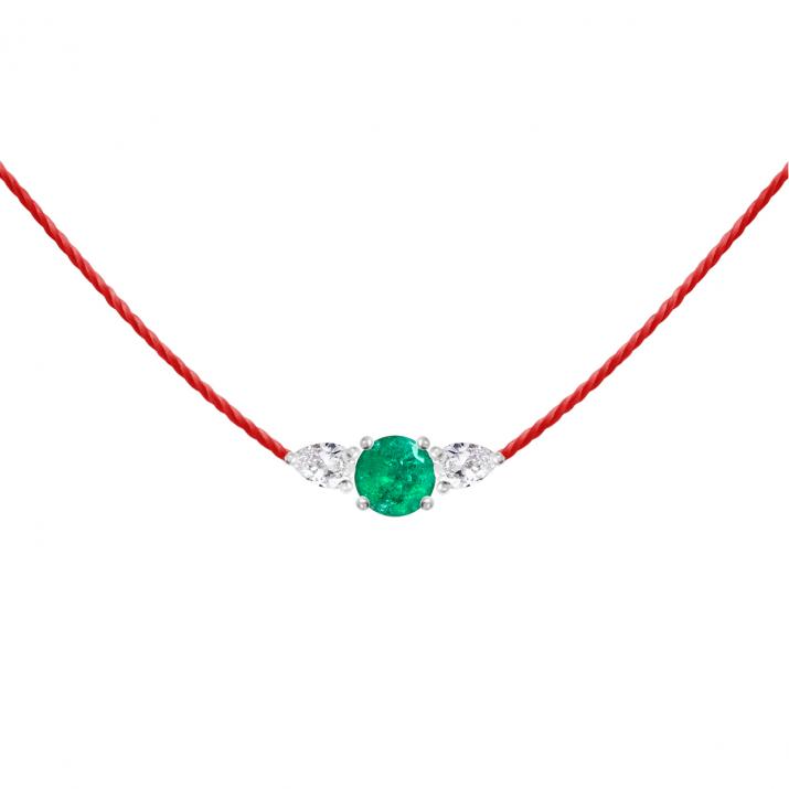 Ожерелье из ниток So Abby Emeraude Белое Золото - Redline