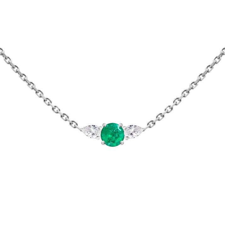 Цепочное ожерелье So Abby Emeraude Белое Золото - Redline