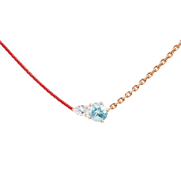 Ожерелье с полуниткой и полуцепочкой Abby Topaze Розовое золото - Redline