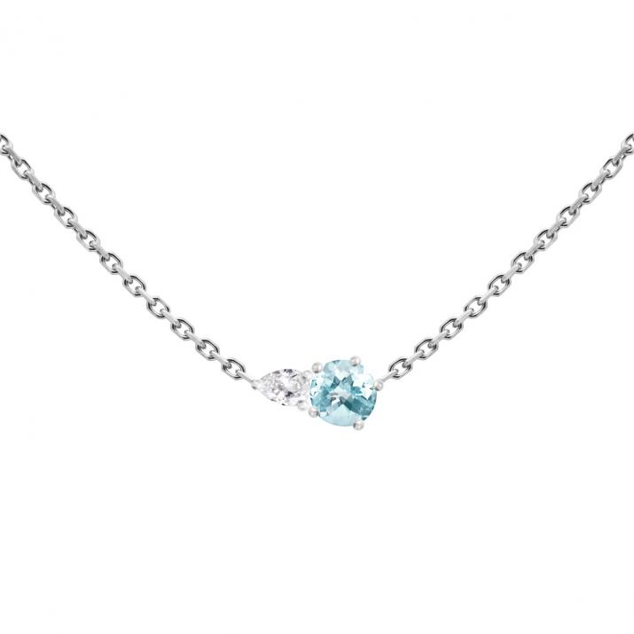 Цепочное ожерелье Abby Topaze Белое Золото - Redline