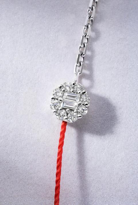 Браслет с полуниткой и полуцепочкой Melody Белое Золото - Redline - 0++