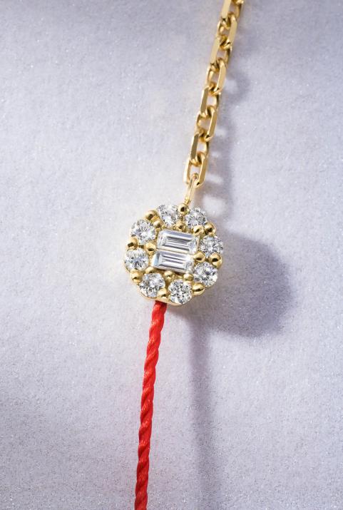 Браслет с полуниткой и полуцепочкой Melody  желтое золото - Redline - 0++