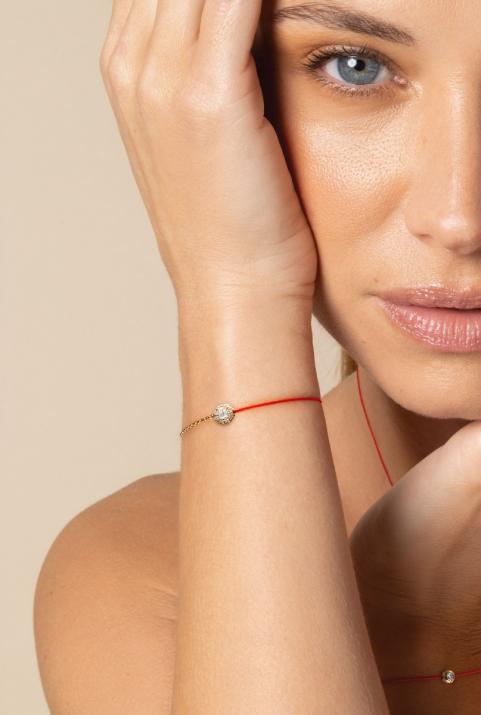 Браслет с полуниткой и полуцепочкой Melody  желтое золото - Redline - 0++