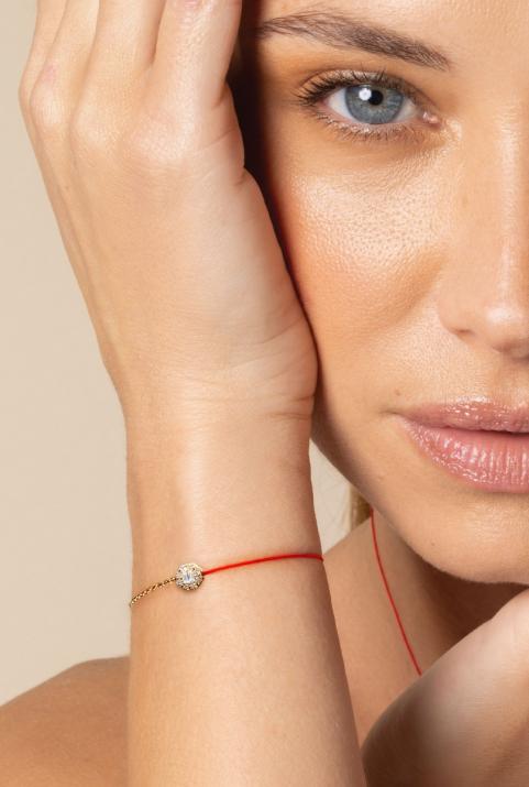 Браслет с полуниткой и полуцепочкой Melody  желтое золото - Redline - 0++