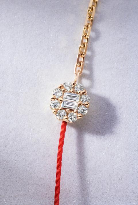 Браслет с полуниткой и полуцепочкой Melody Розовое золото - Redline - 0++